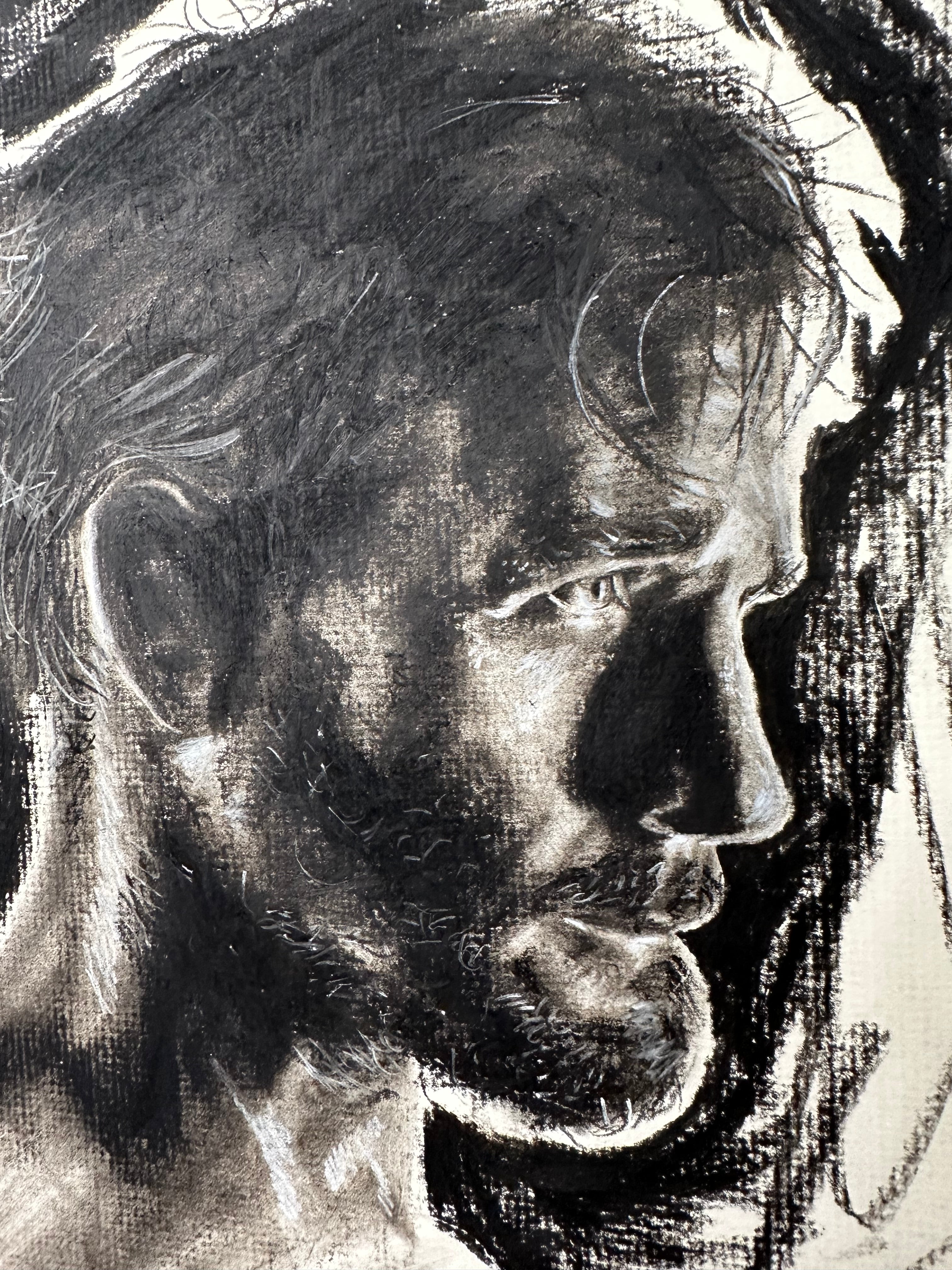 CM Punk Charcoal Portrait Print