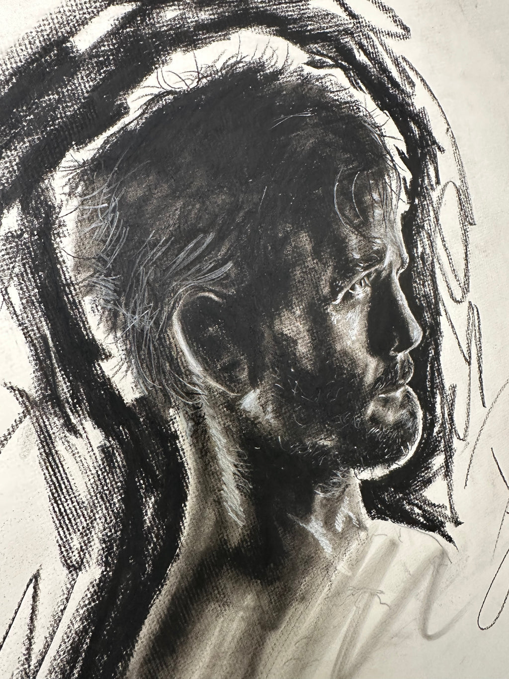 CM Punk Charcoal Portrait Print