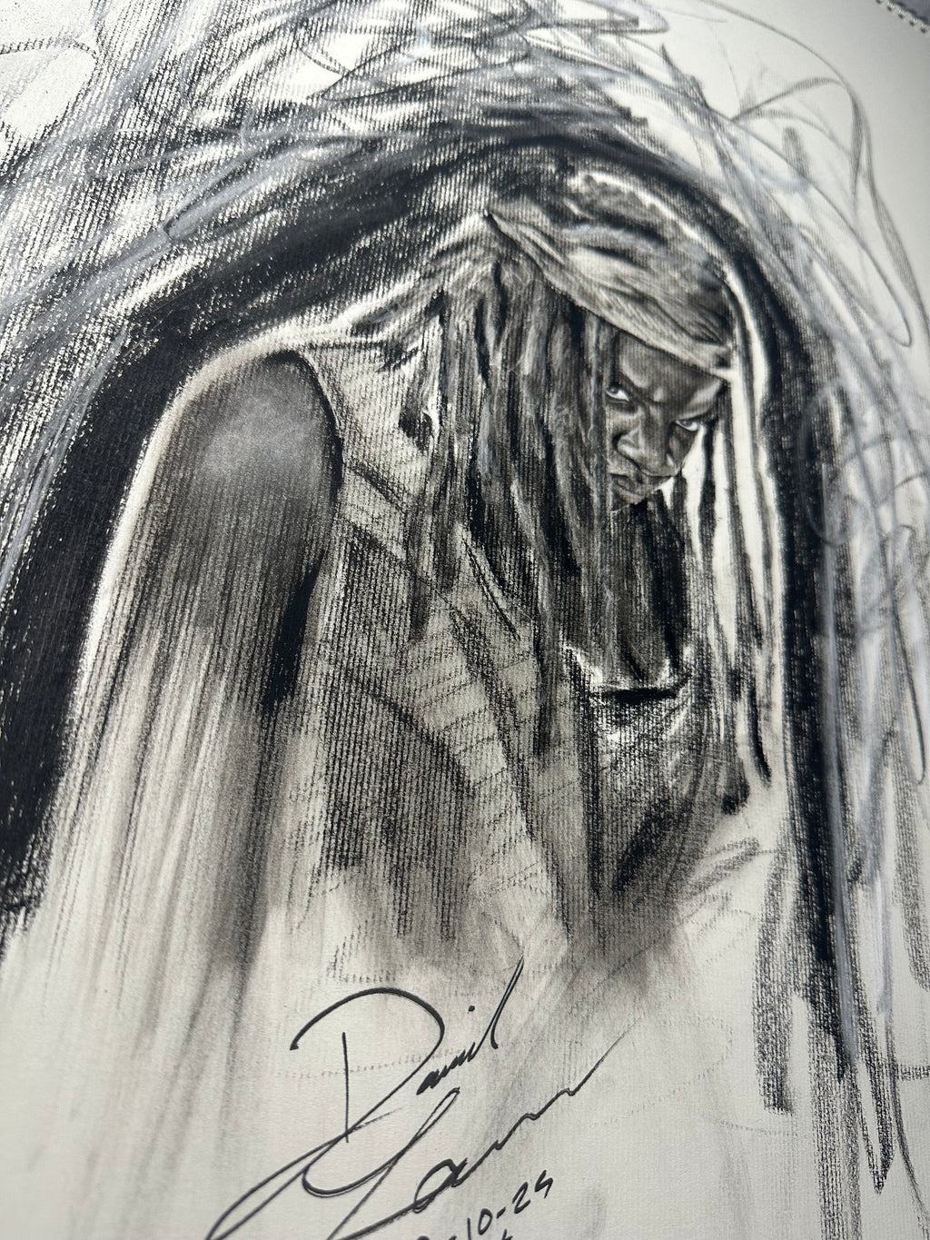 Michonne Charocoal Portrait Print