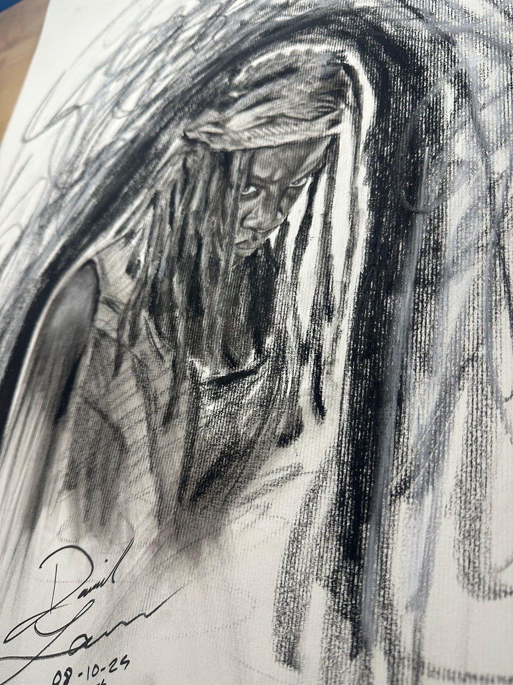 Michonne Charocoal Portrait Print