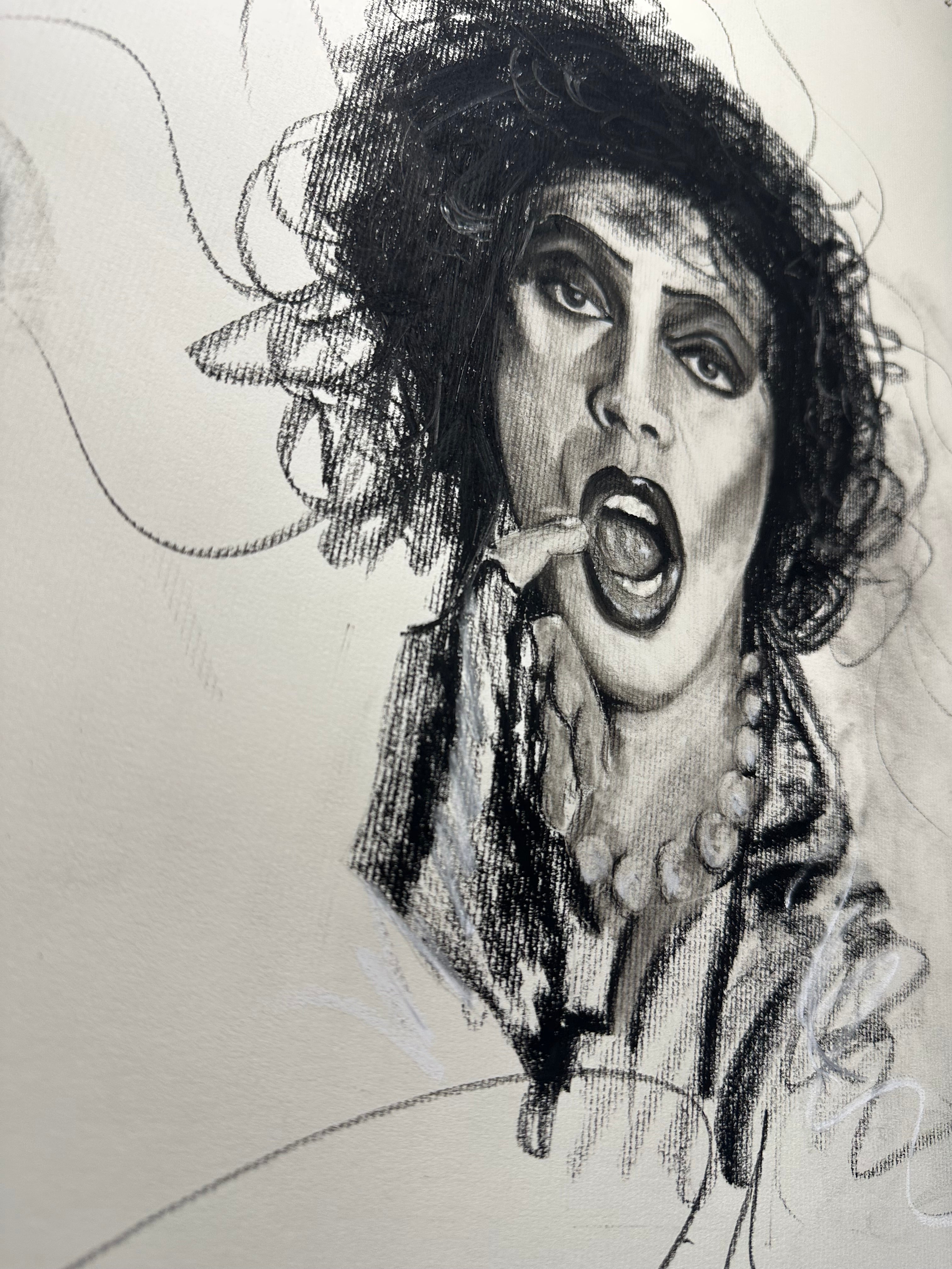 Dr Frank n Furter Charcoal Portrait Print