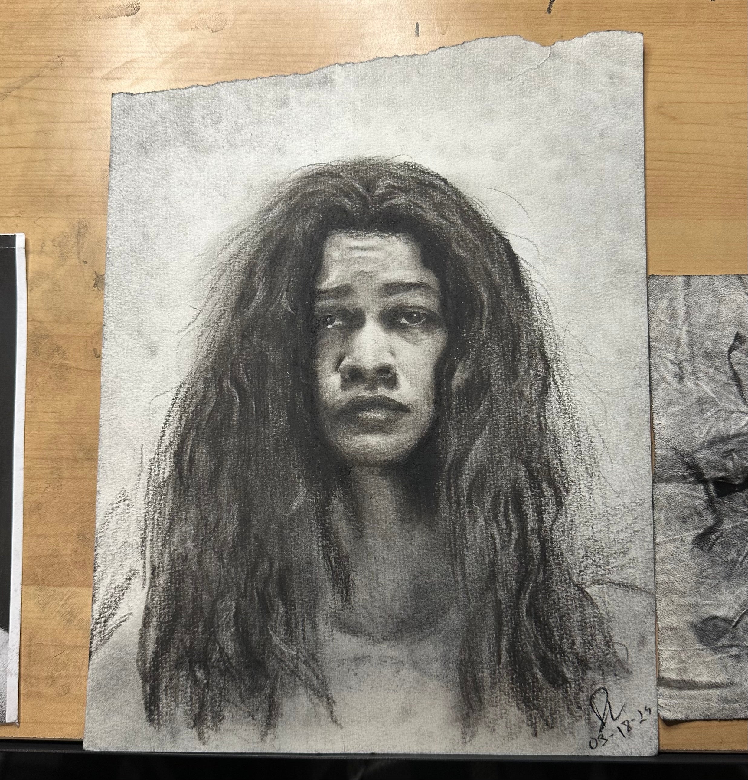 Rue Charcoal Portrait Print