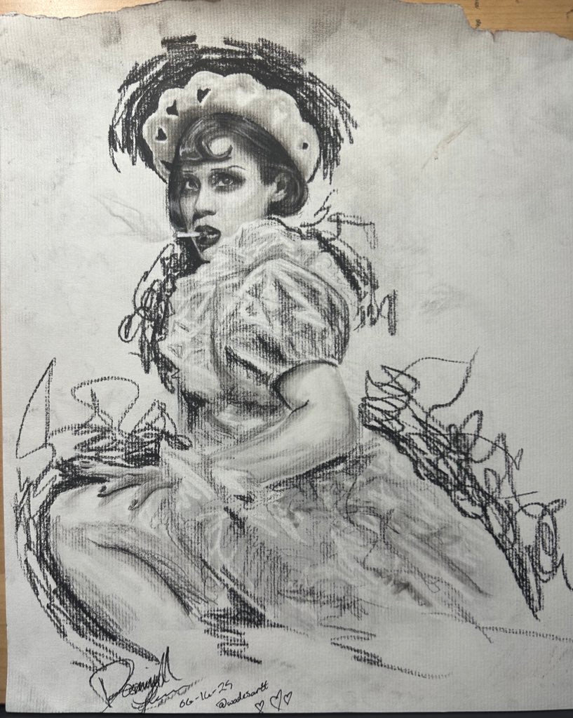 Sally Bowles Charcoal Portrait Print